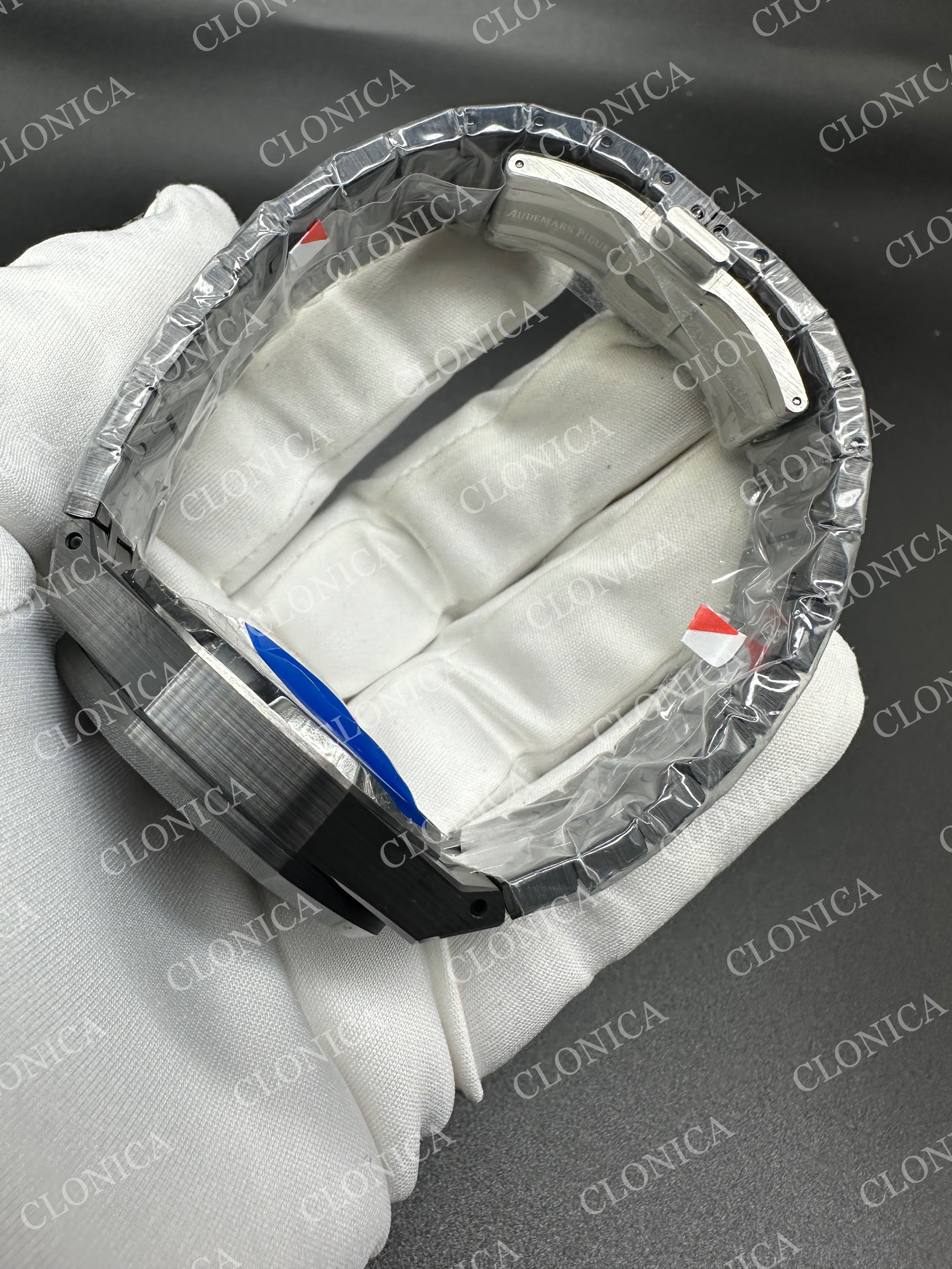 ROYAL OAK CHRONO 26240 BLACK CERAMIC BLACK DIAL ON CERAMIC BRACELET SUPER CLONE SA4401 — view 5