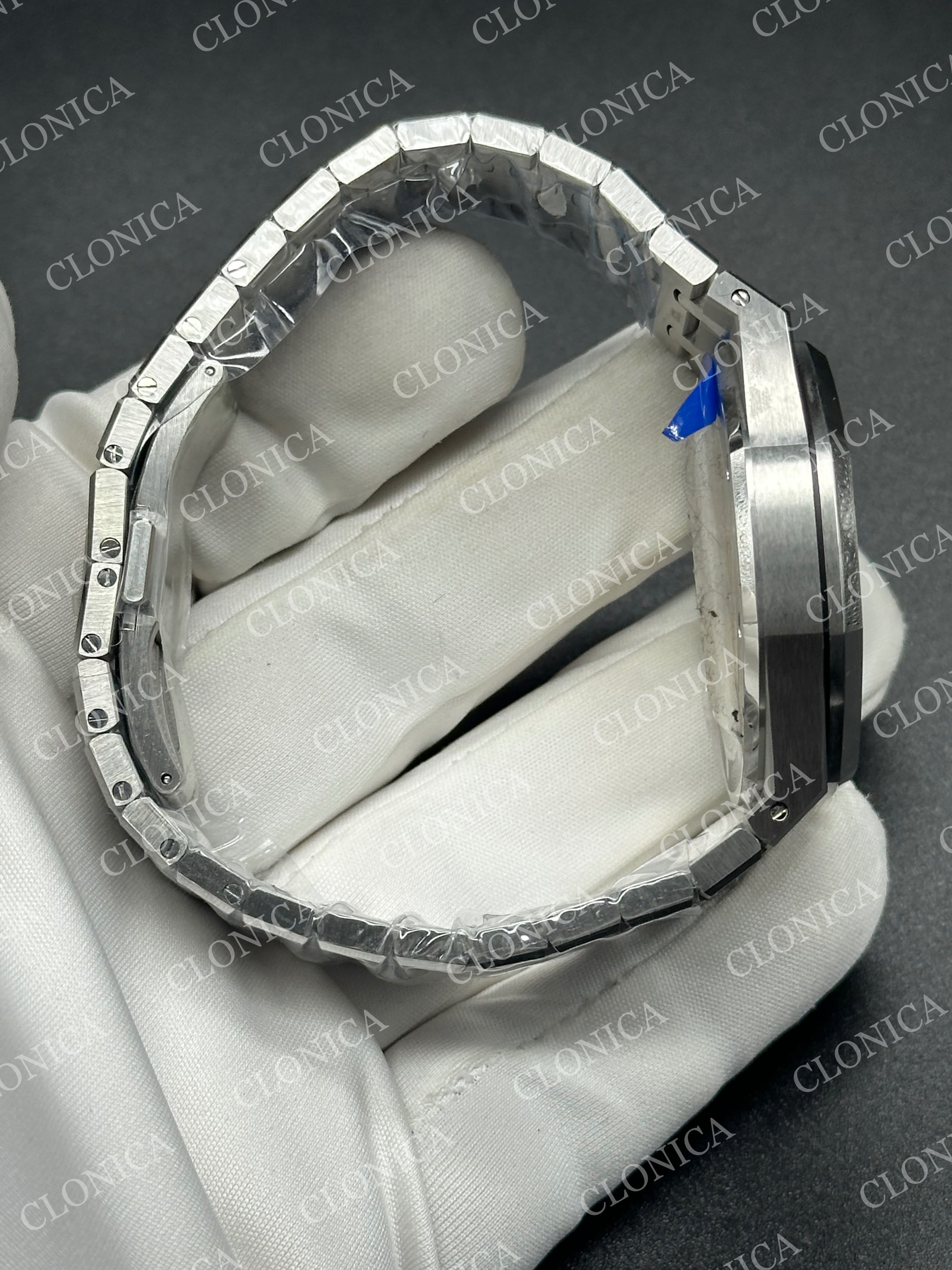 ROYAL OAK 41MM 15510 SS 1:1 GREY TEXTURED DIAL ON SS BRACELET SUPER CLONE A4302 — view 6
