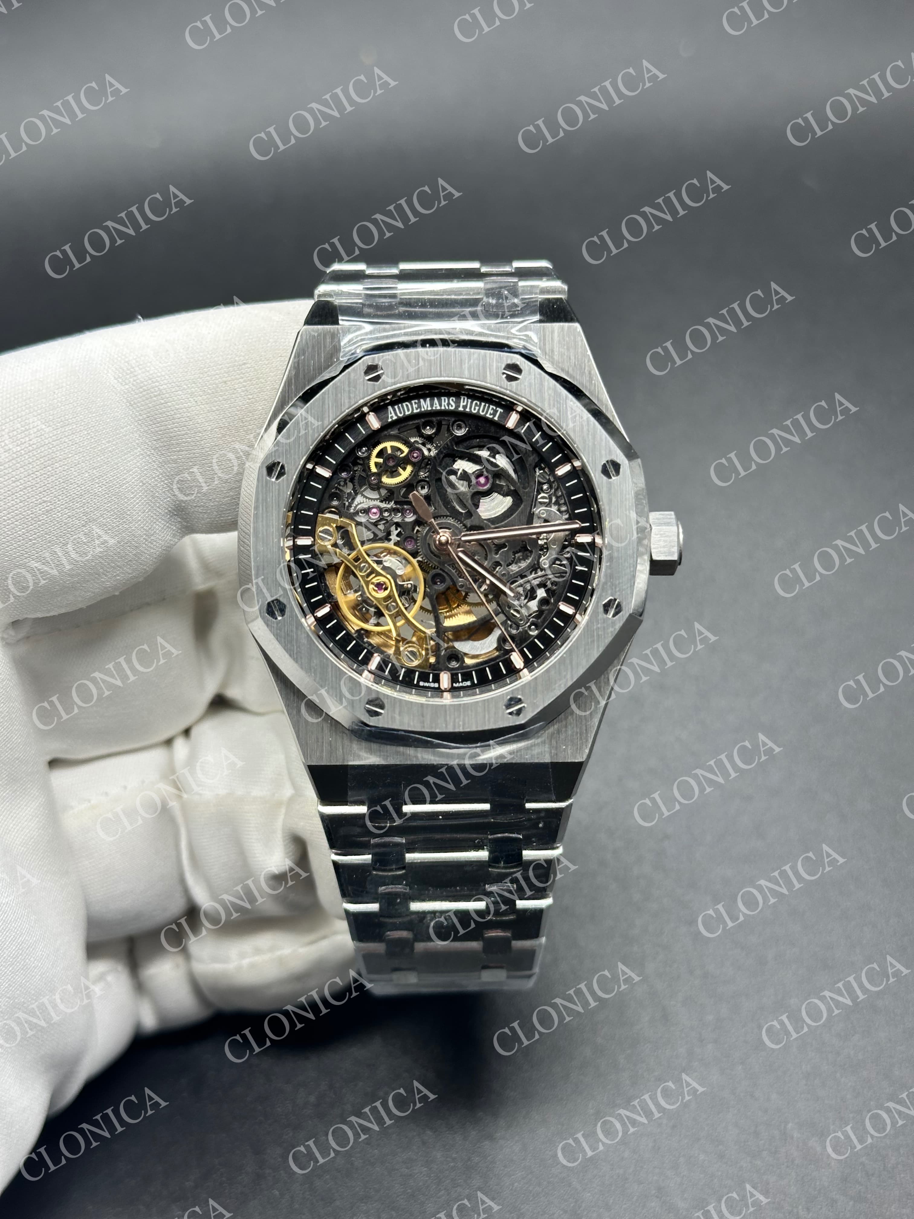 ROYAL OAK 41MM OPENWORKED 15407 SS BRACELET SA3132 — view 1
