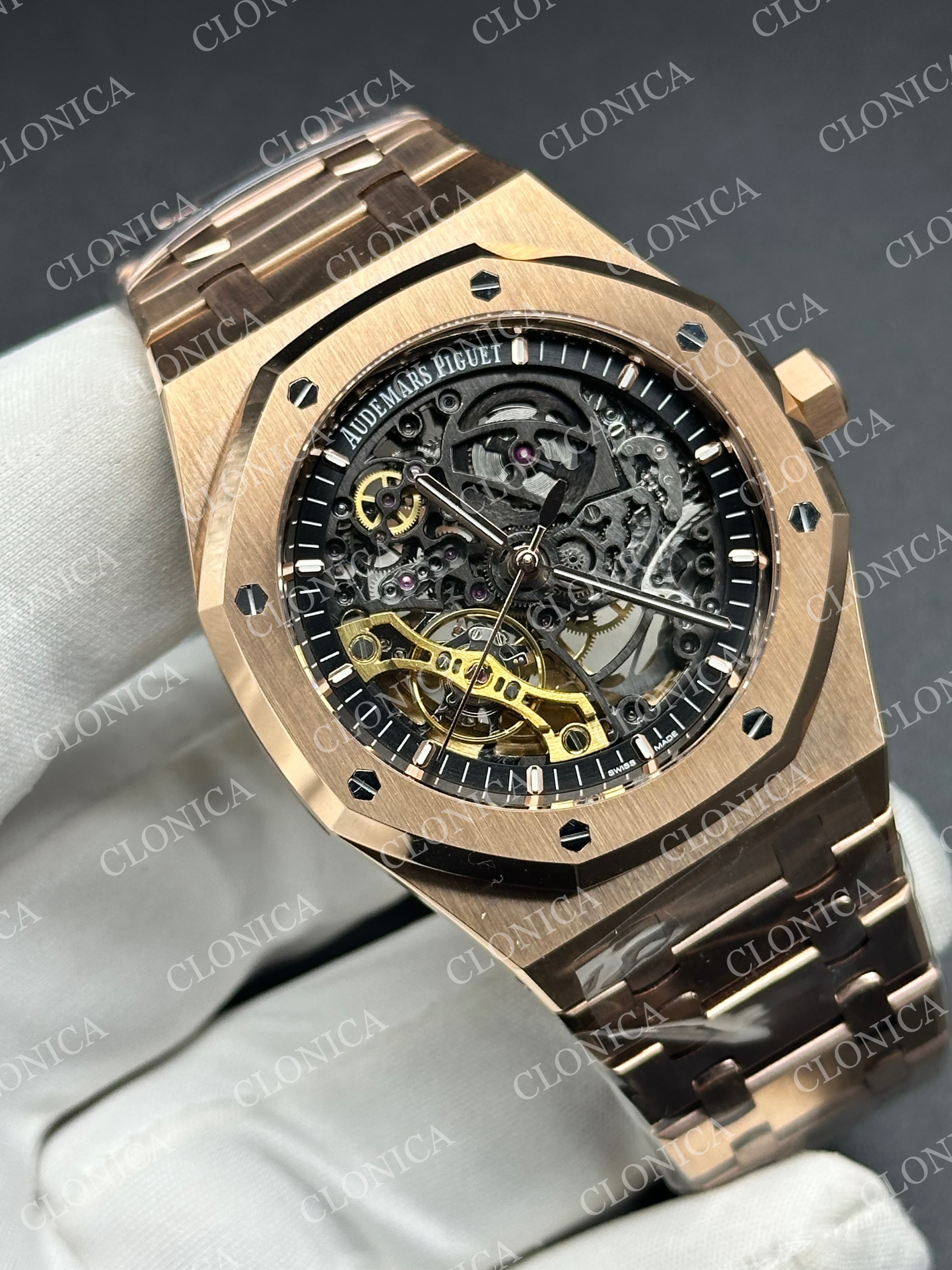 ROYAL OAK 41MM OPENWORKED 15407 RG ON RG BRACELET SA3132 — view 2
