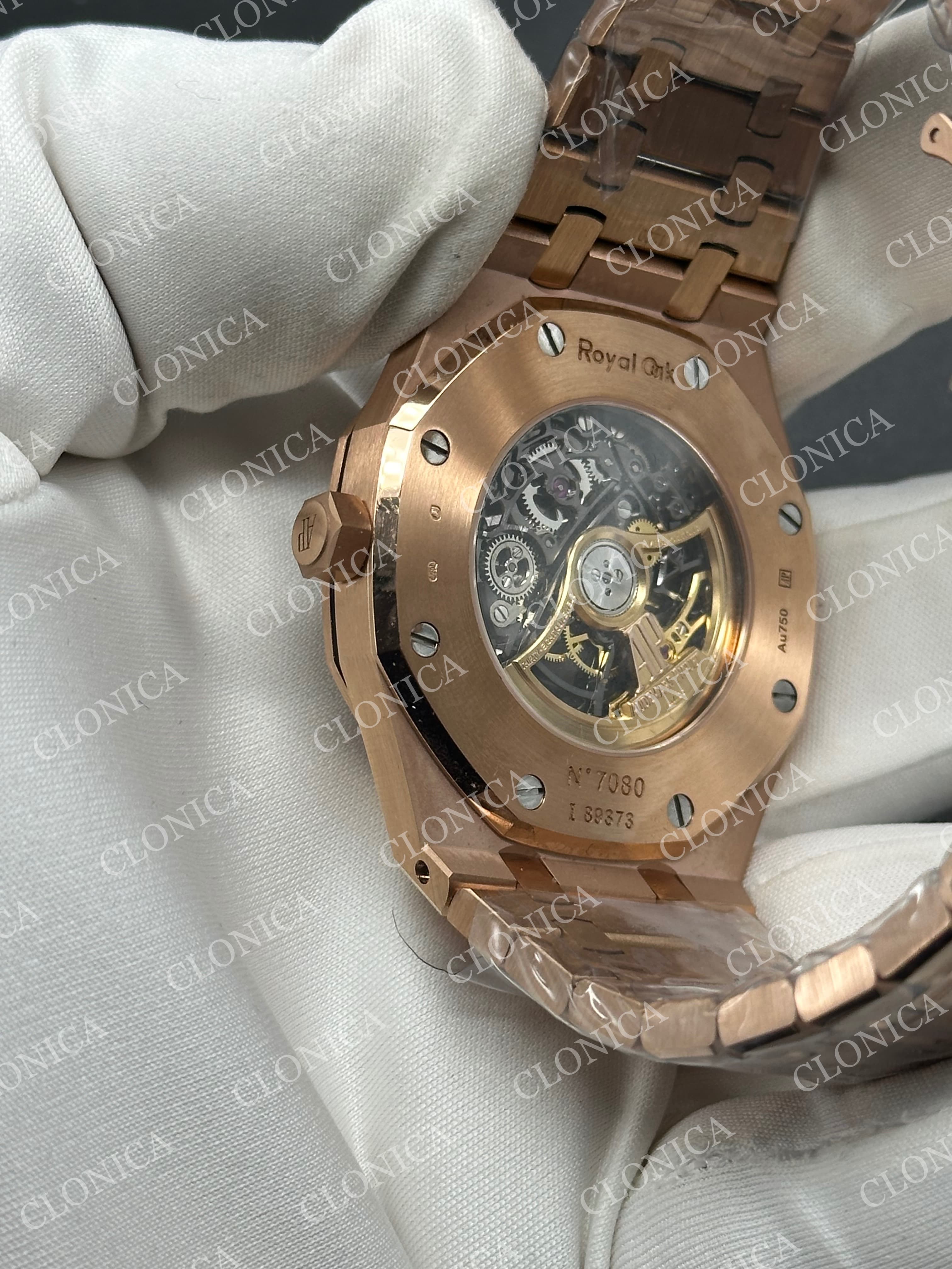 ROYAL OAK 41MM OPENWORKED 15407 RG ON RG BRACELET SA3132 — view 5