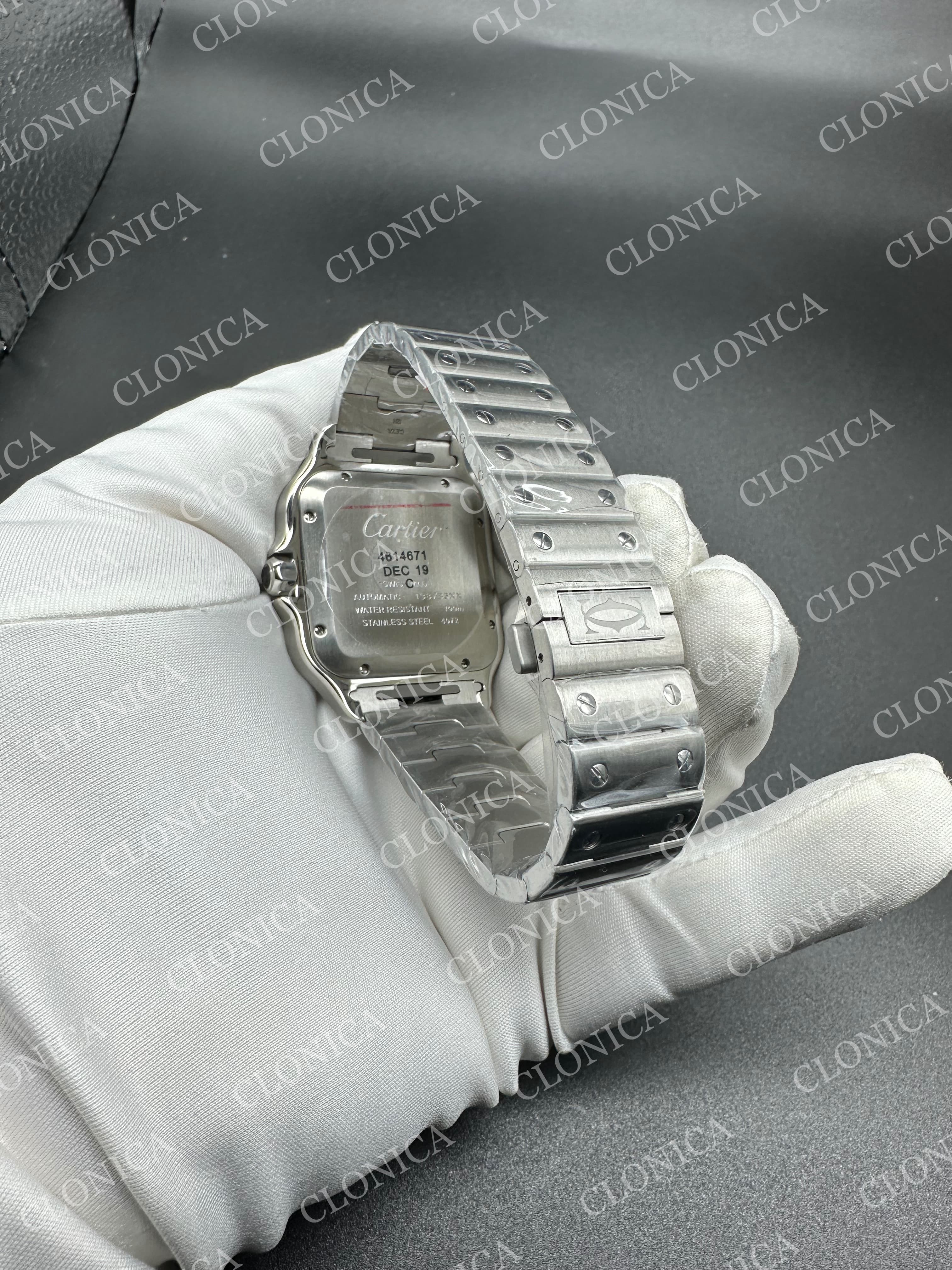 SANTOS DE CARTIER 40MM 1:1 GRAY DIAL ON SS SMARTLINKS BRACELET — view 5