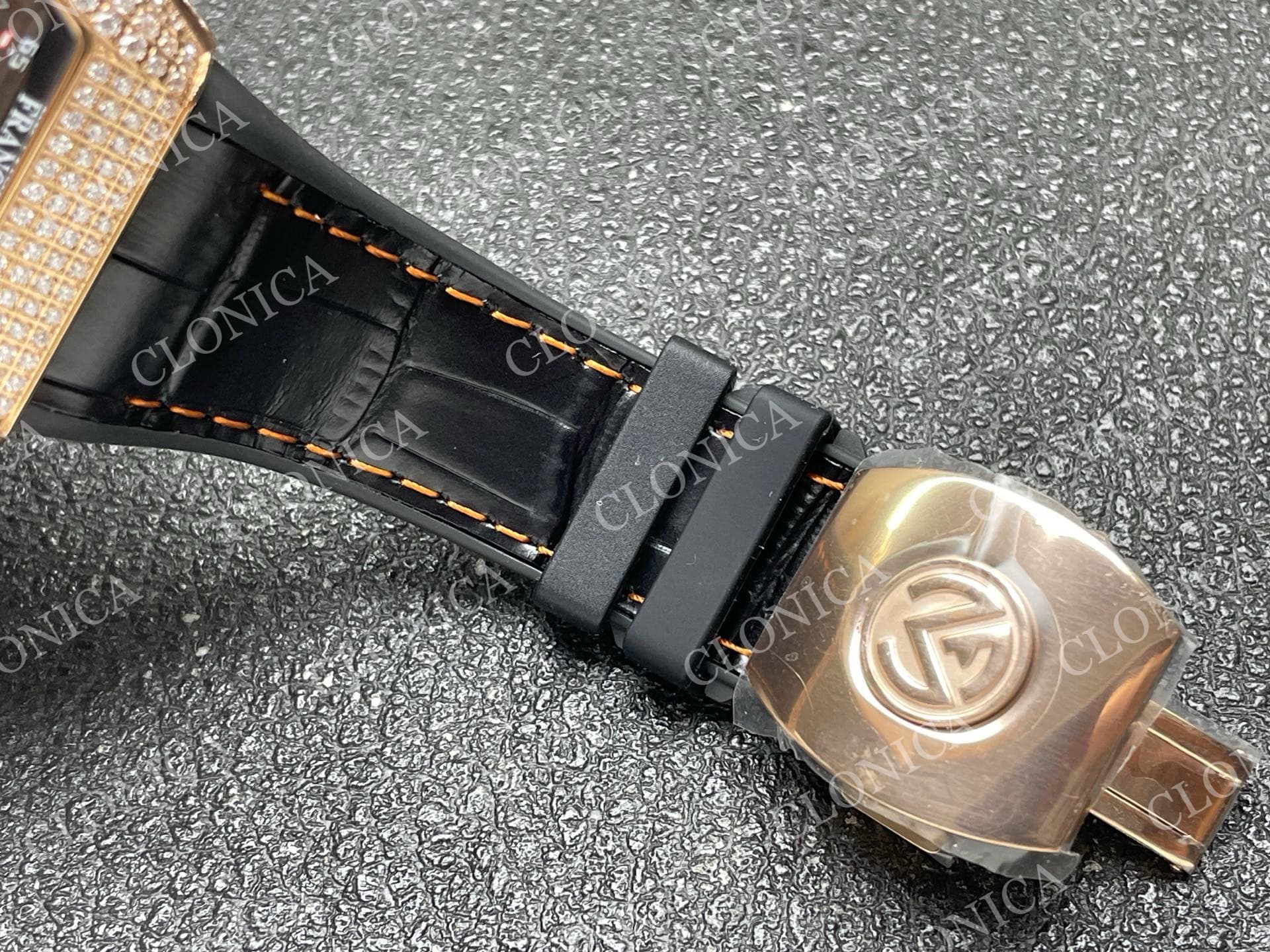 VANGUARD V45 CHRONO BRUSHED SS PAVE CRYSTALS BLACK DIAL — view 5