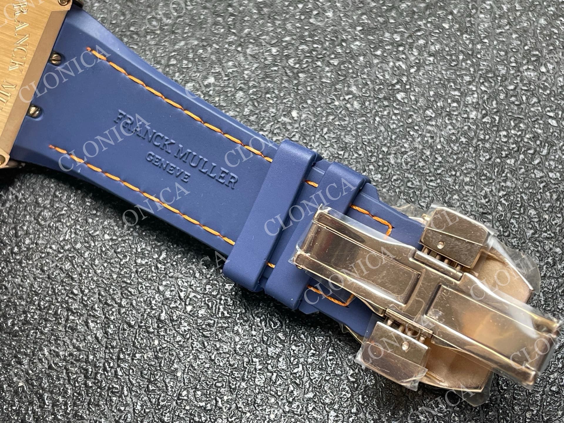 VANGUARD V45 CHRONO BRUSHED SS PAVE CRYSTALS BLUE DIAL — view 6