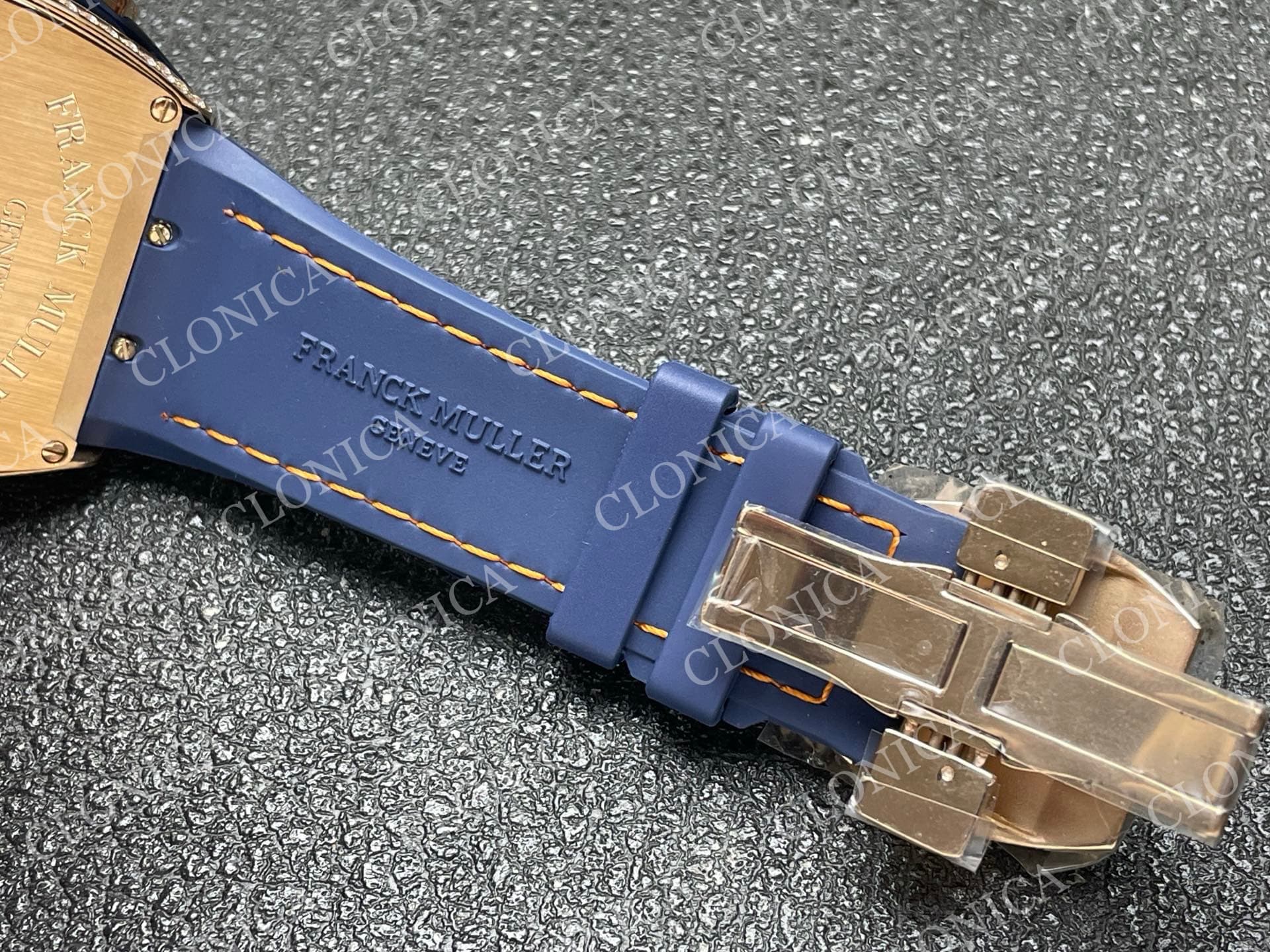 VANGUARD V45 CHRONO BRUSHED SS PAVE CRYSTALS BLUE DIAL — view 6