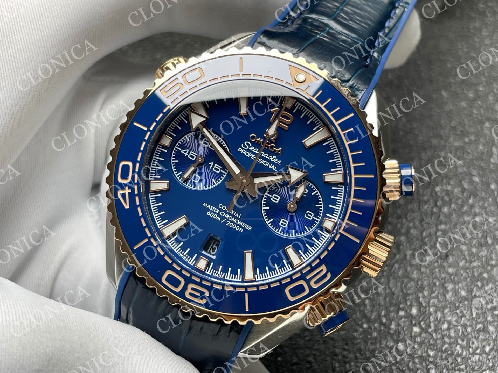 PLANET OCEAN MASTER CHRONOMETER BLUE ROSE CERAMIC BEZEL BLUE DIAL — view 4