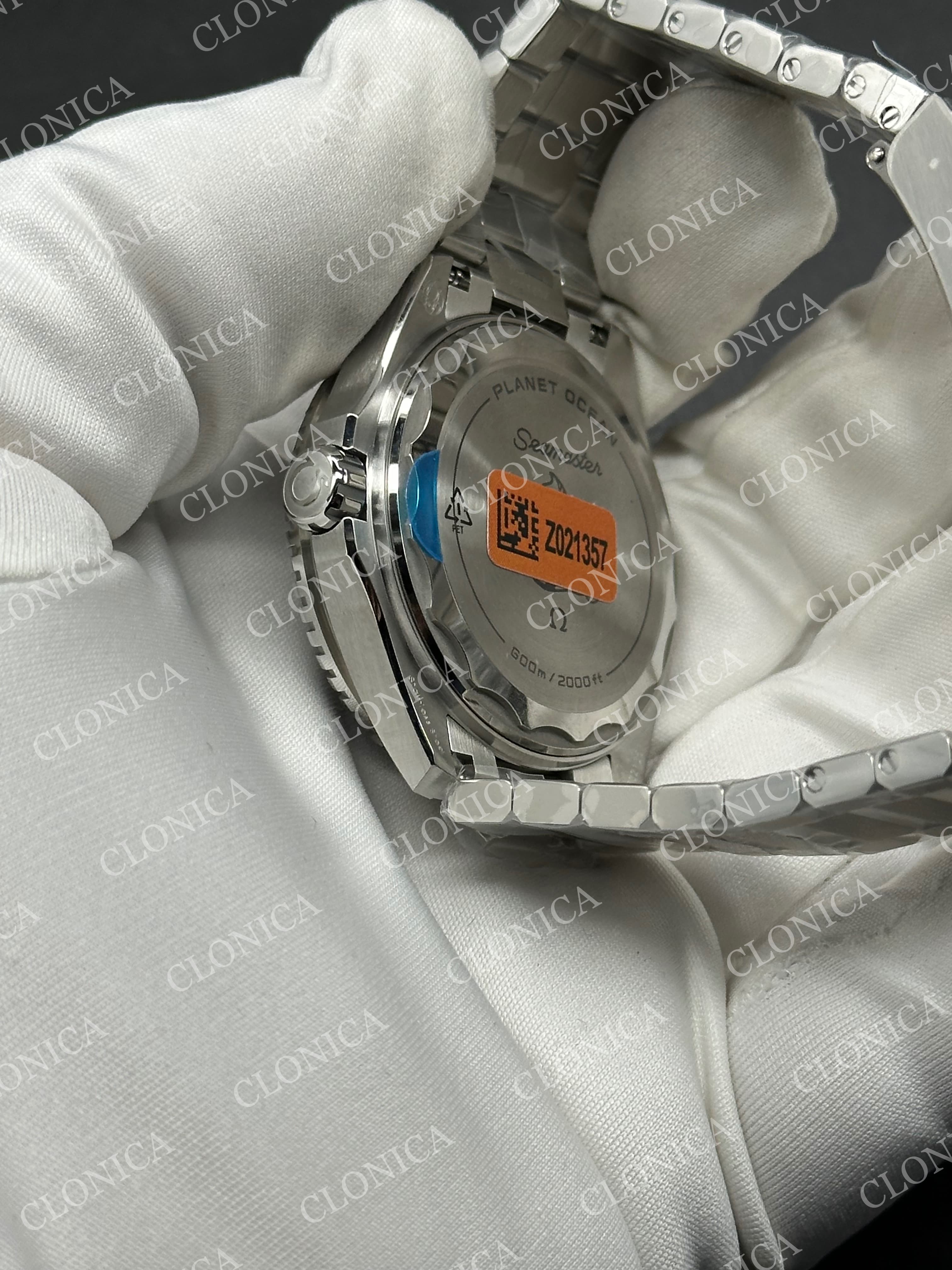 SEAMASTER 6000M PLANET OCEAN SS BLACK DIAL BLUE CERAMIC BEZEL ON STAINLESS STEEL BRACELET — view 5