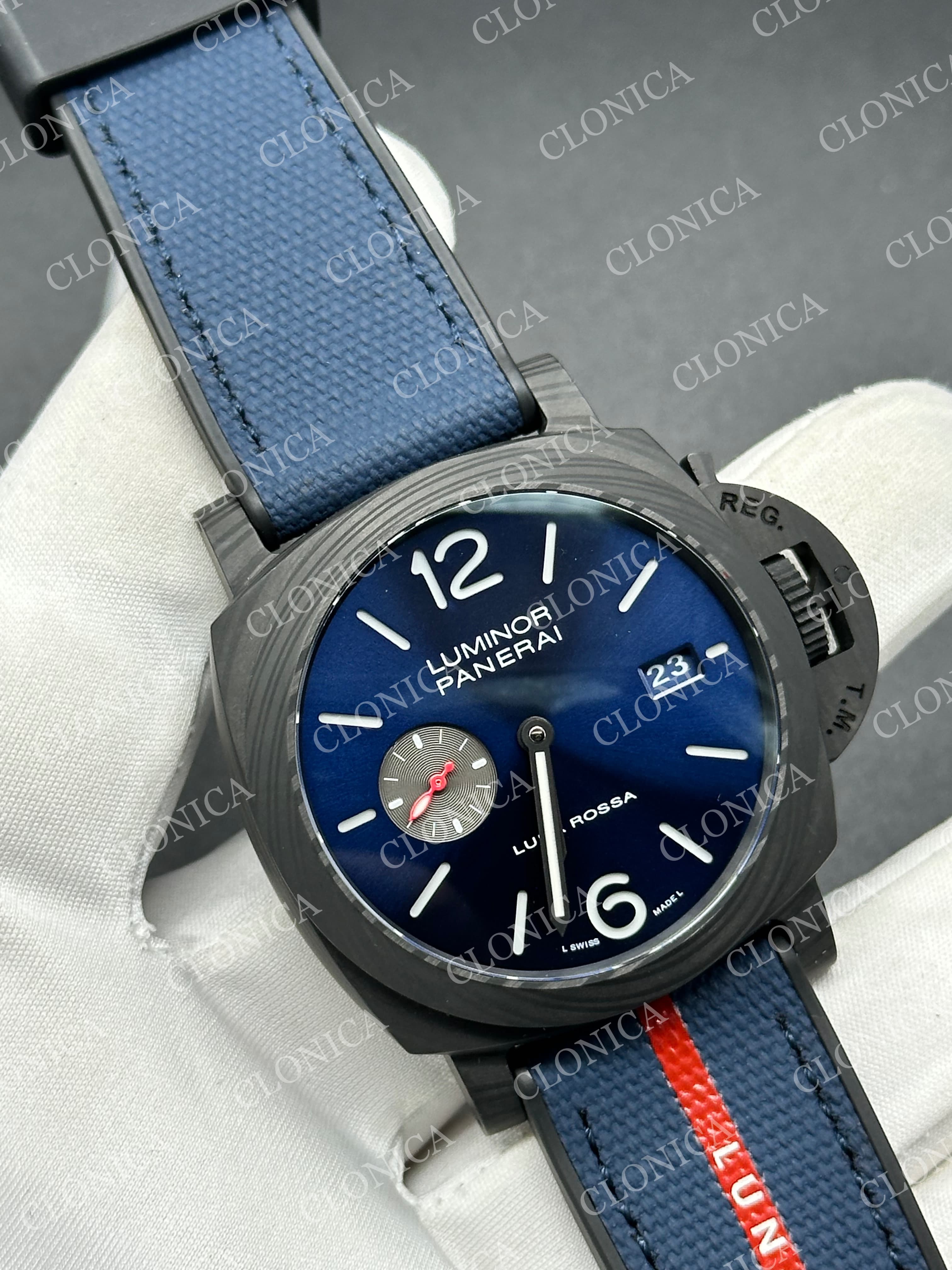 PAM1529 CARBOTECH 1:1 BLUE DIAL ON BLUE KEVLAR COMPOSITE STRAP P.9010 CLONE — view 2