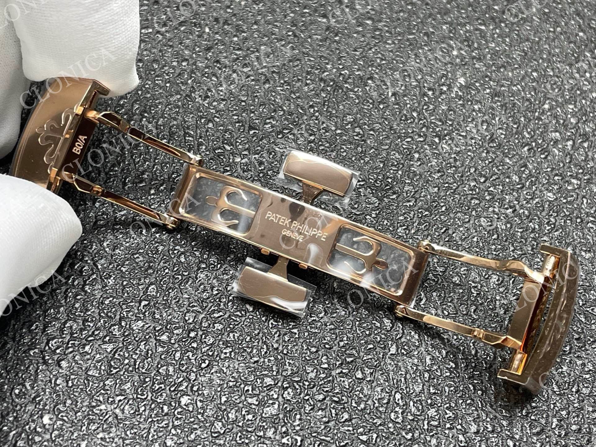 AQUANAUT 5968 RG BROWN DIAL ON BROWN RUBBER STRAP — view 5