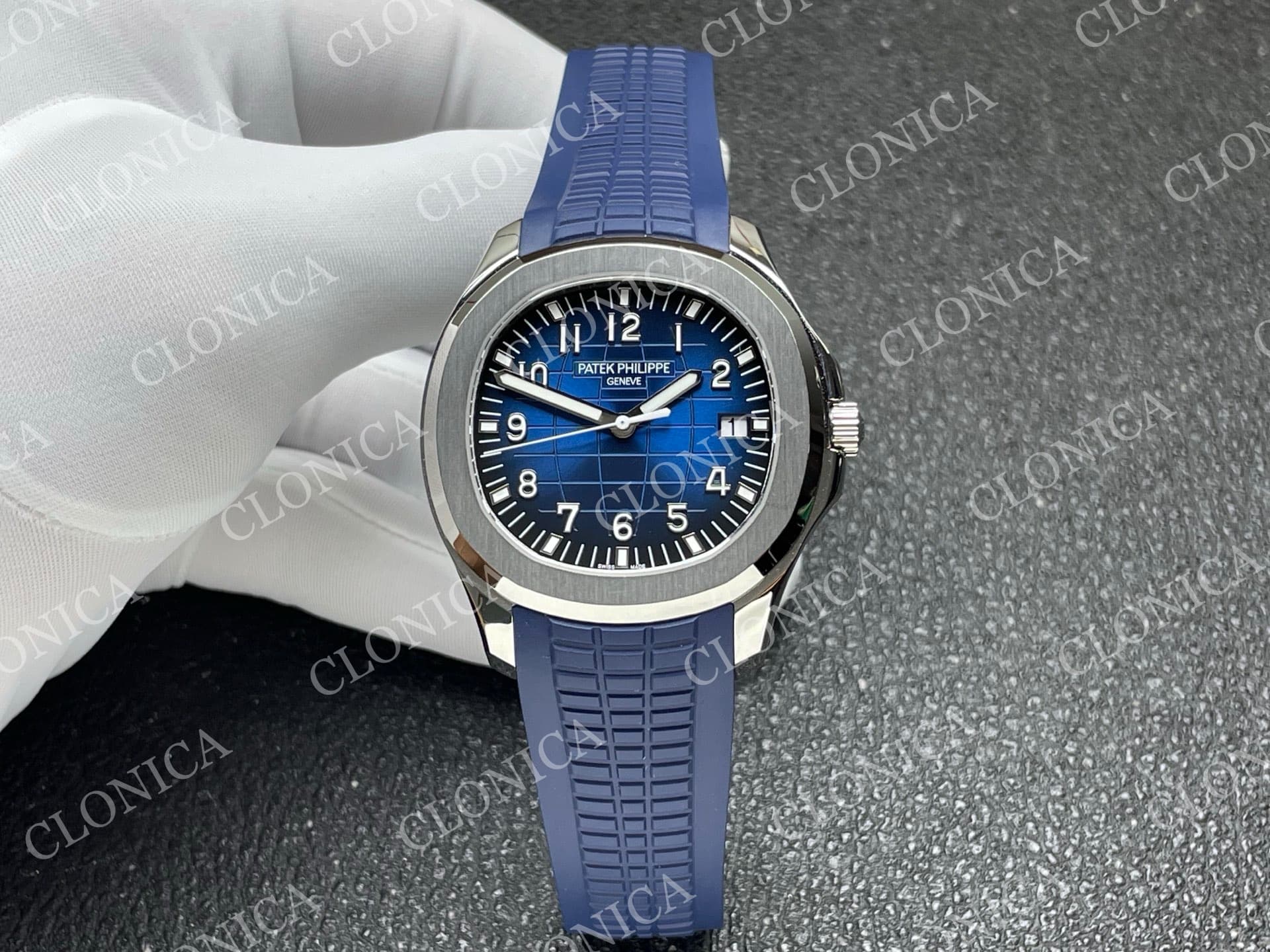AQUANAUT 5167 SS BLUE DIAL ON BLUE STRAP — view 1