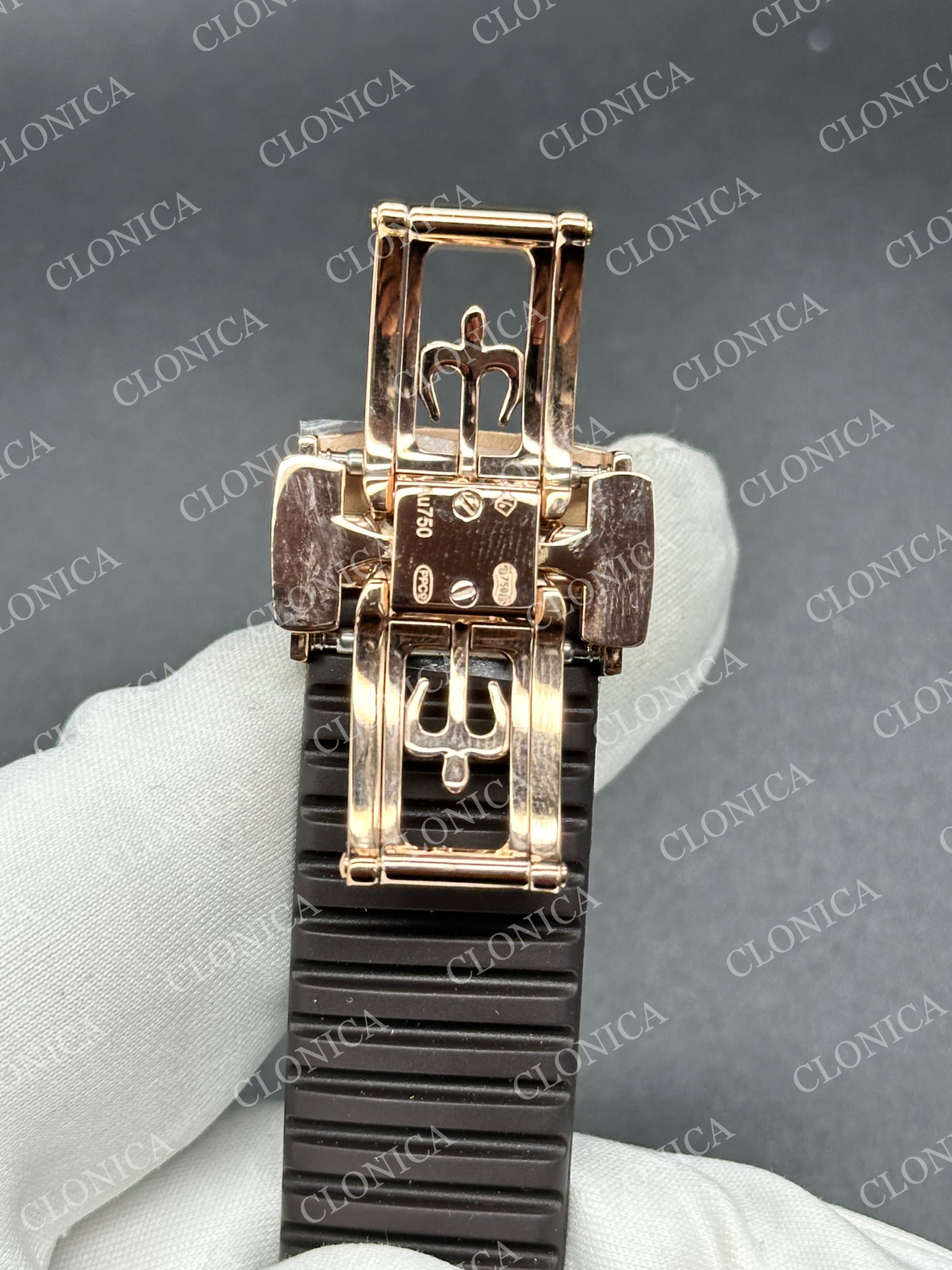 AQUANAUT 5167 RG BROWN DIAL ON BROWN RUBBER STRAP — view 7