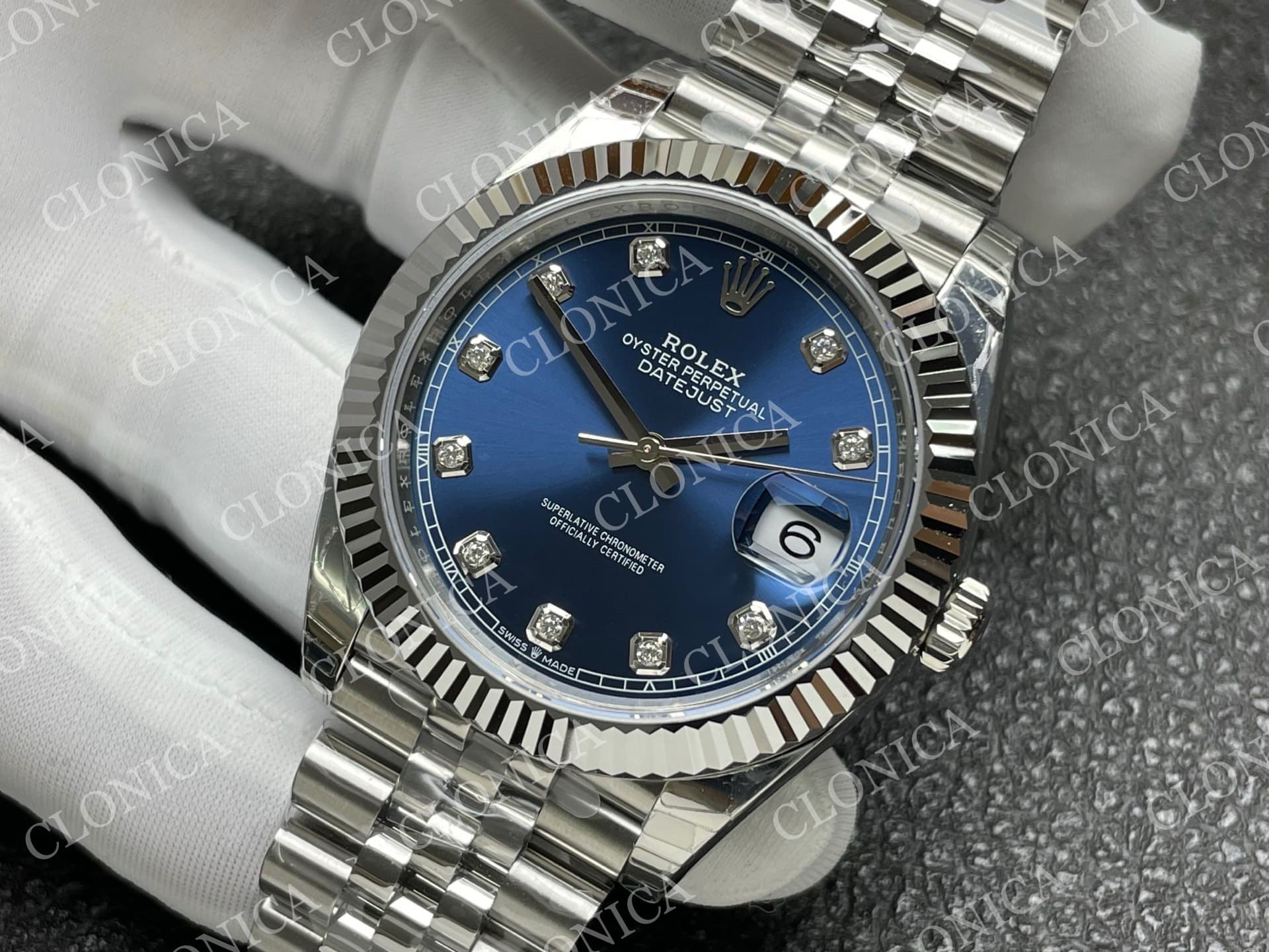 DATEJUST 41 126334 904L SS BLUE DIAMOND DIAL — view 4