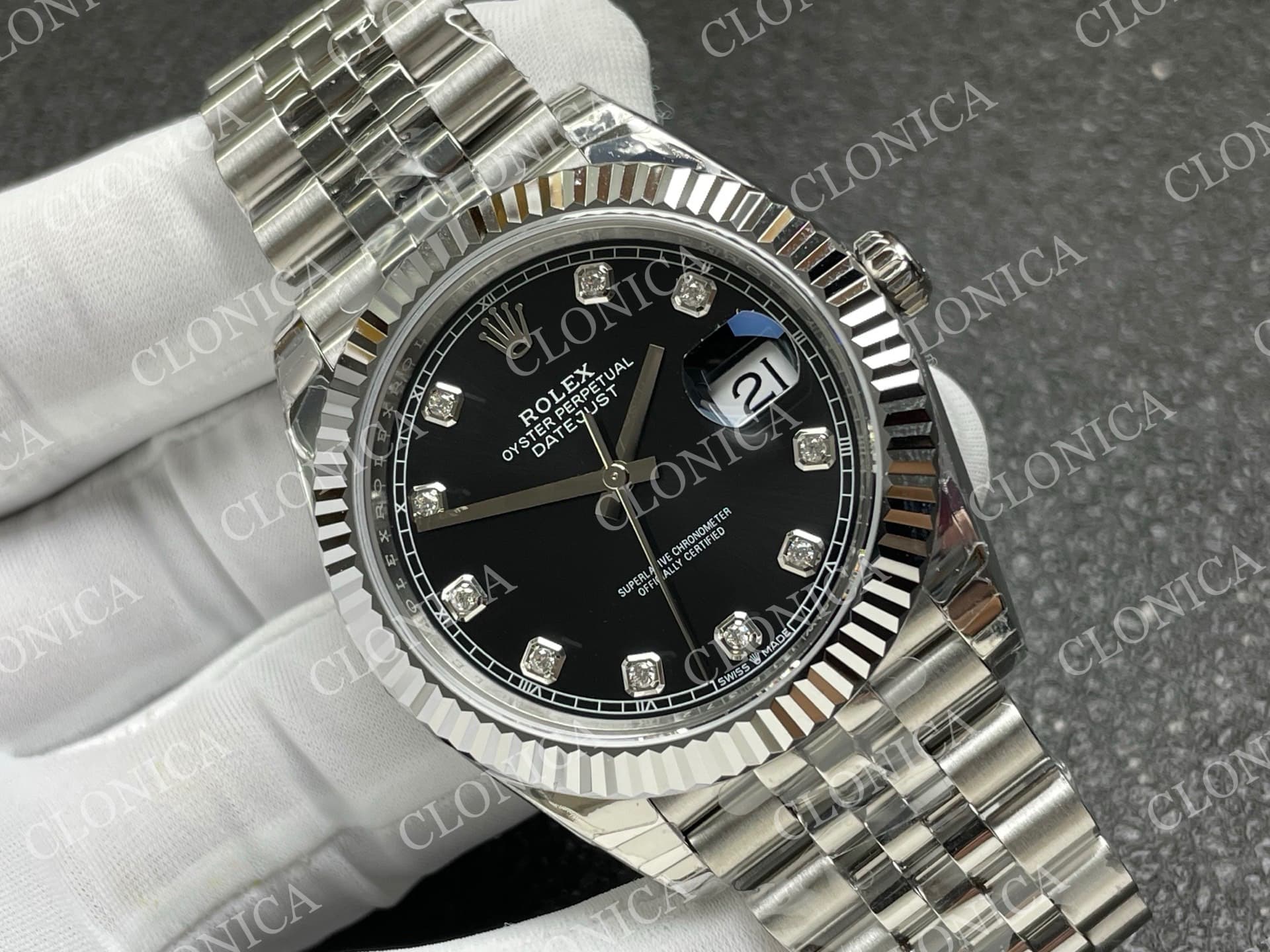 DATEJUST 41 126334 904L SS BLACK DIAMOND DIAL — view 2