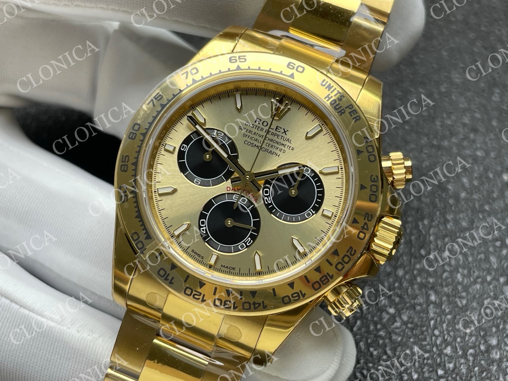 DAYTONA 126505 YG YELLOW/BLACK STICK DIAL ON YG BRACLET DD4131 (WEIGHTED) — view 4