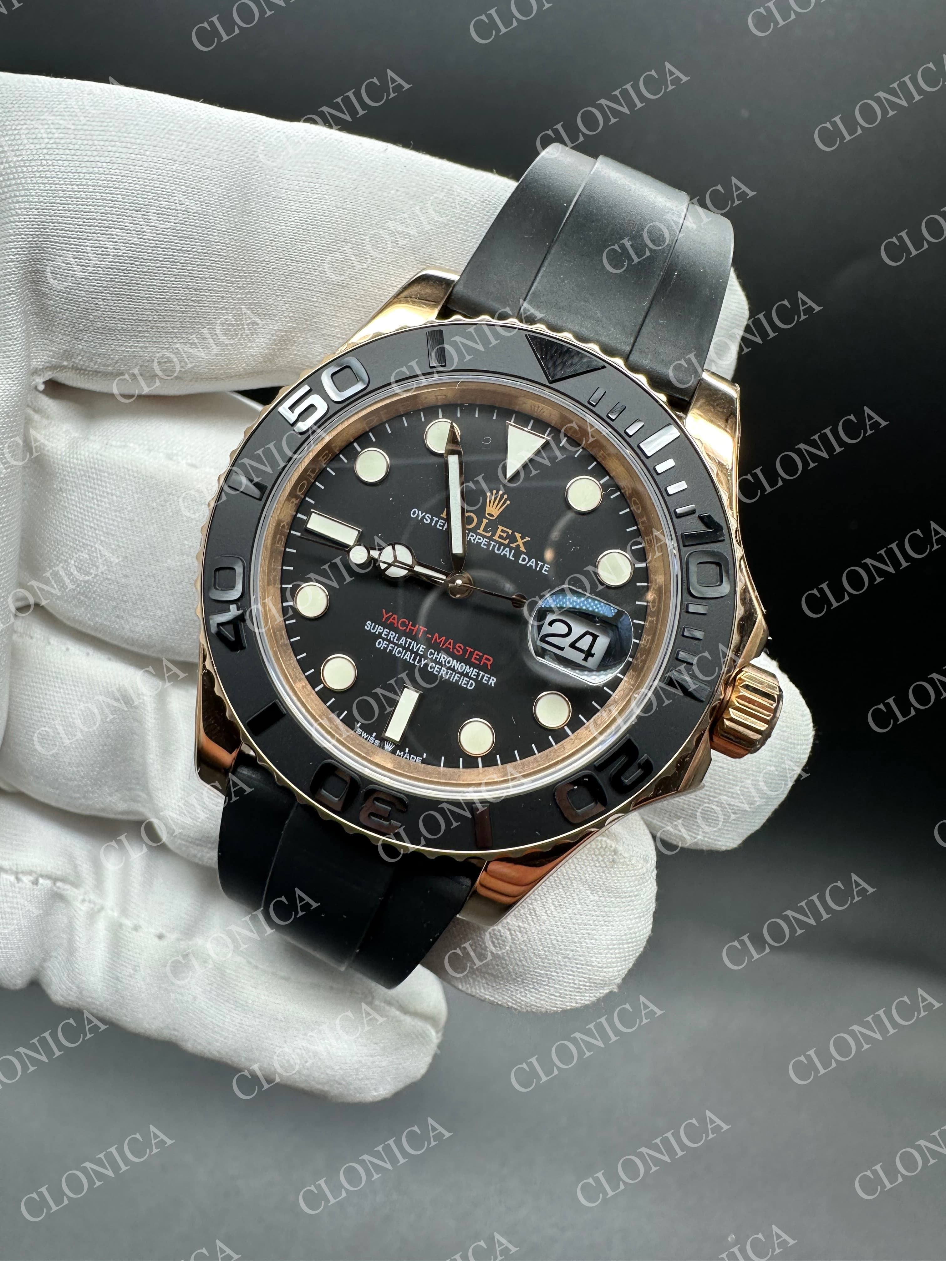 YACHT-MASTER 126655 3D BLACK CERAMIC BEZEL ON BLACK RUBBER STRAP DD3235 — view 2