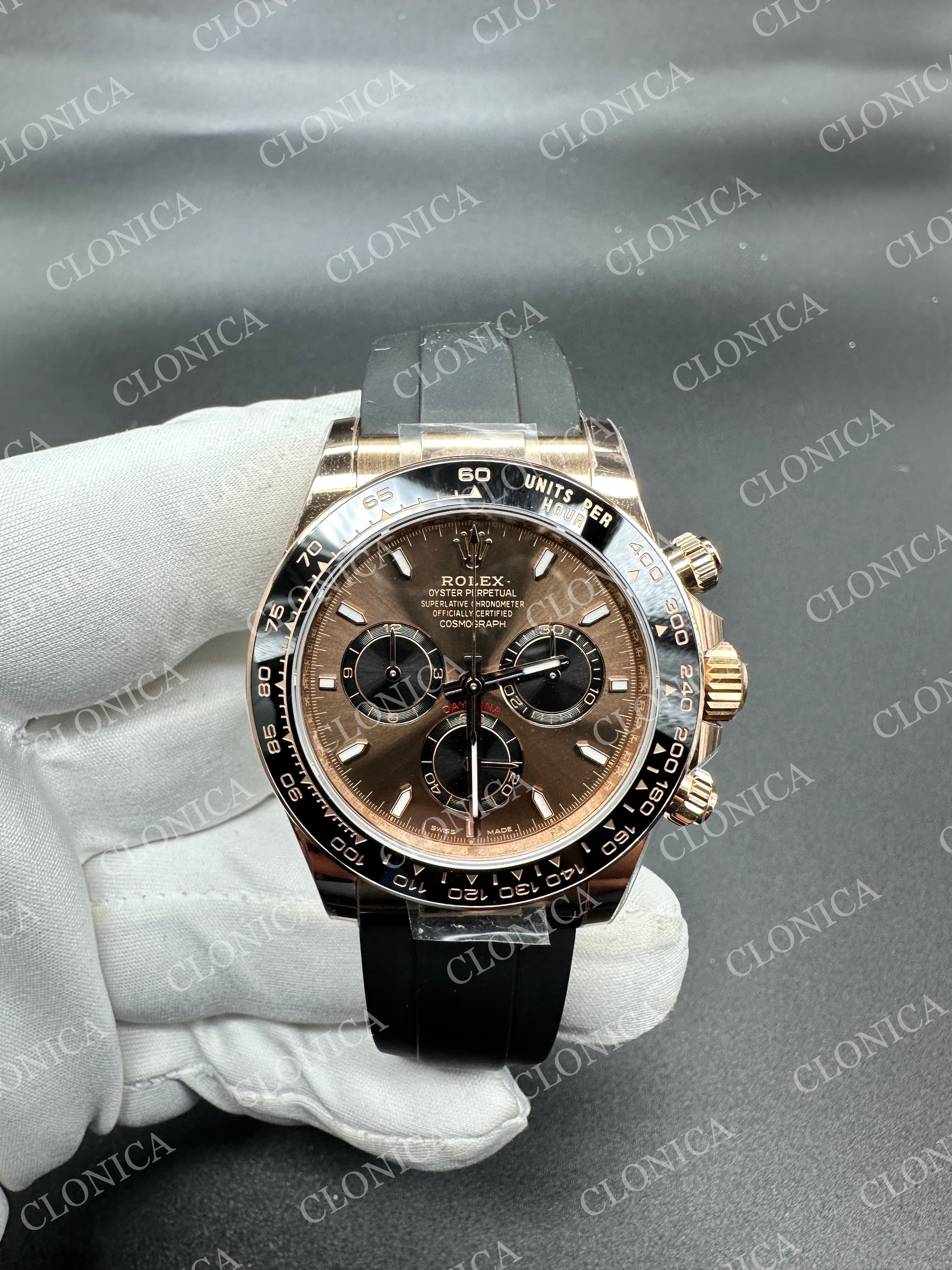 DAYTONA 126515 RG GAIN WEIGHT BROWN DIAL BLACK SUBDIAL ON OYSTERFLEX STRAP — view 1