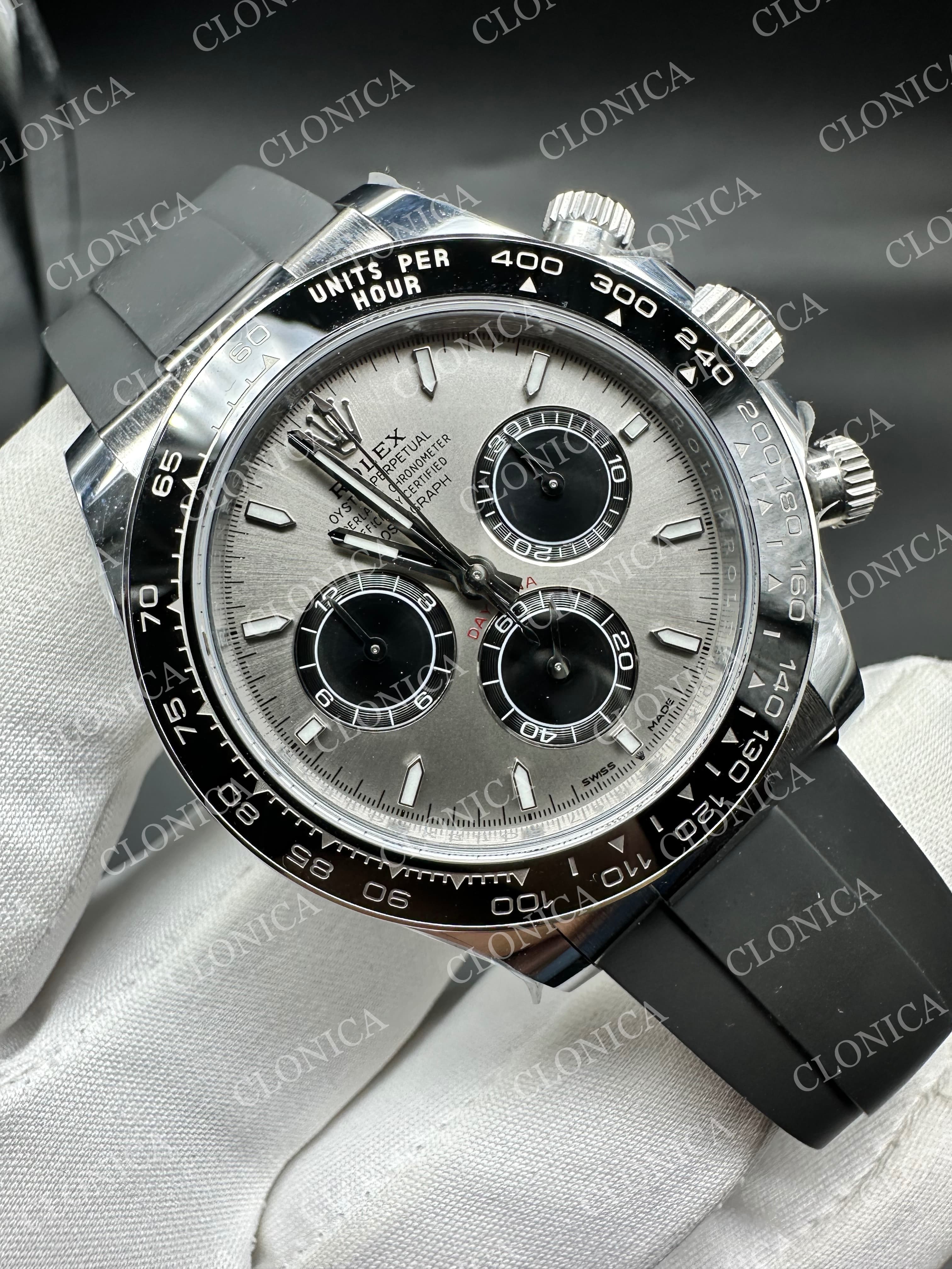 DAYTONA 126519 GAIN WEIGHT SS GREY DIAL BLACK SUBDIAL ON OYSTERFLEX STRAP — view 2