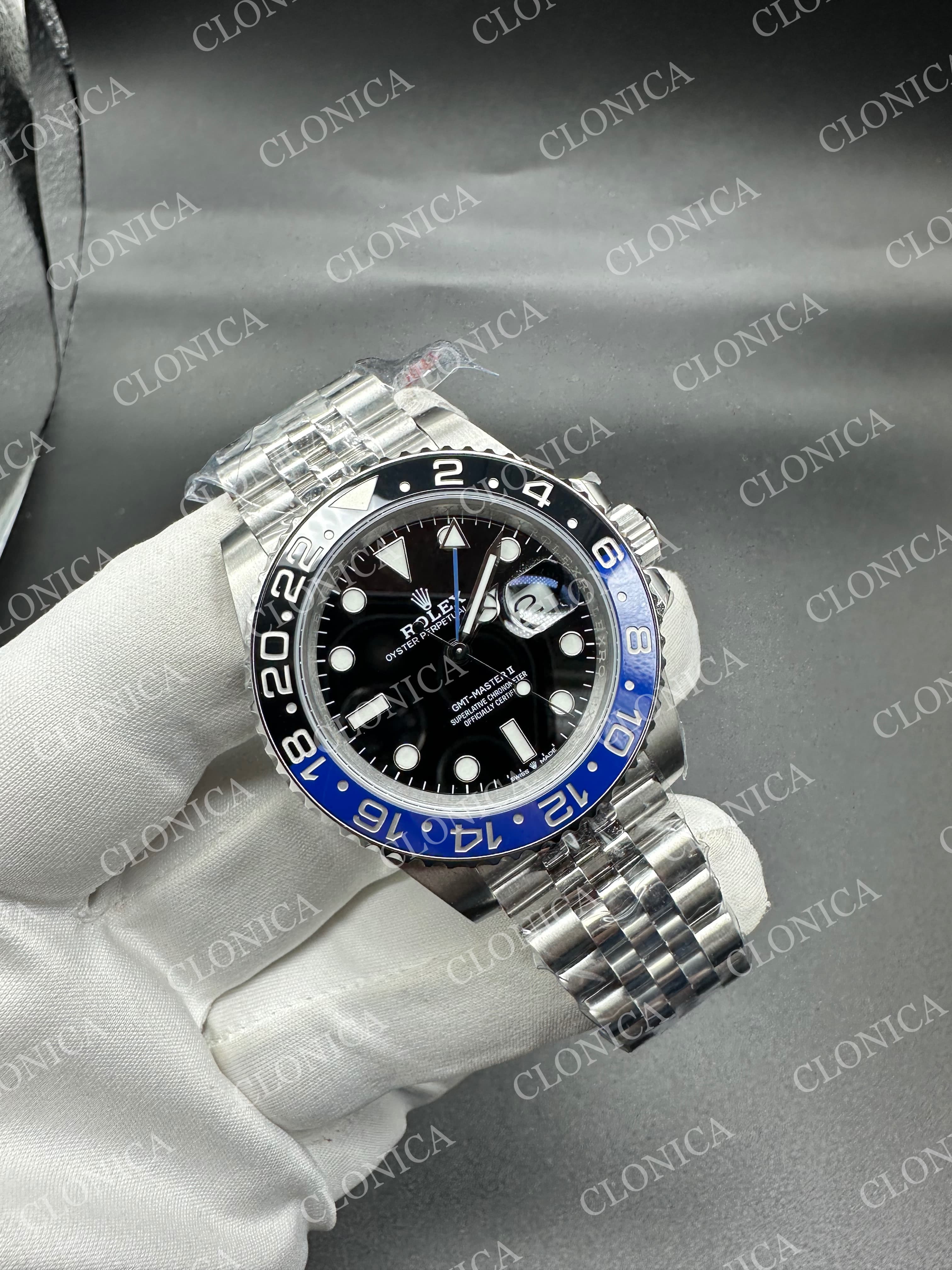 GMT-MASTER II 126710 BLNR BLACK/BLUE 904L SS BLACK DIAL ON JUBILEE BRACELET — view 2