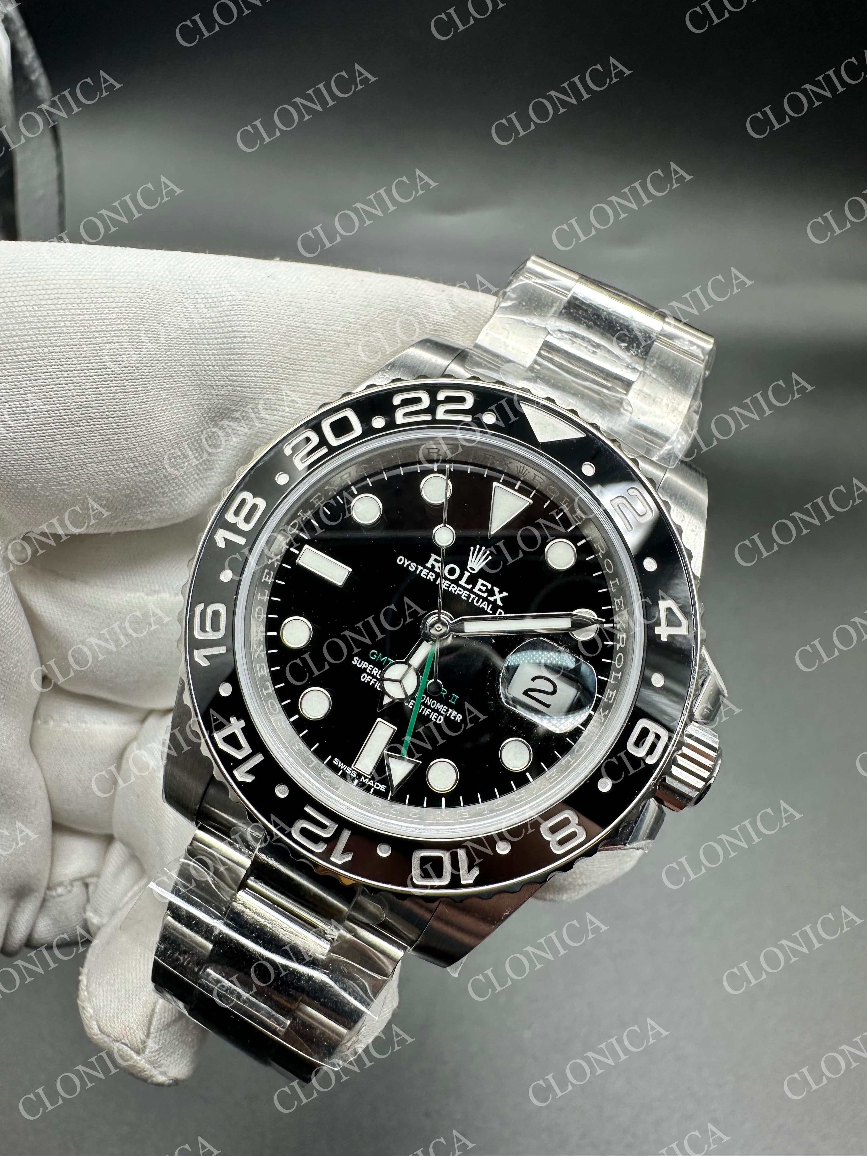 GMT MASTER II 116710 LN 904L SS BLACK DIAL ON OYSTER BRACELET DD3285 — view 3