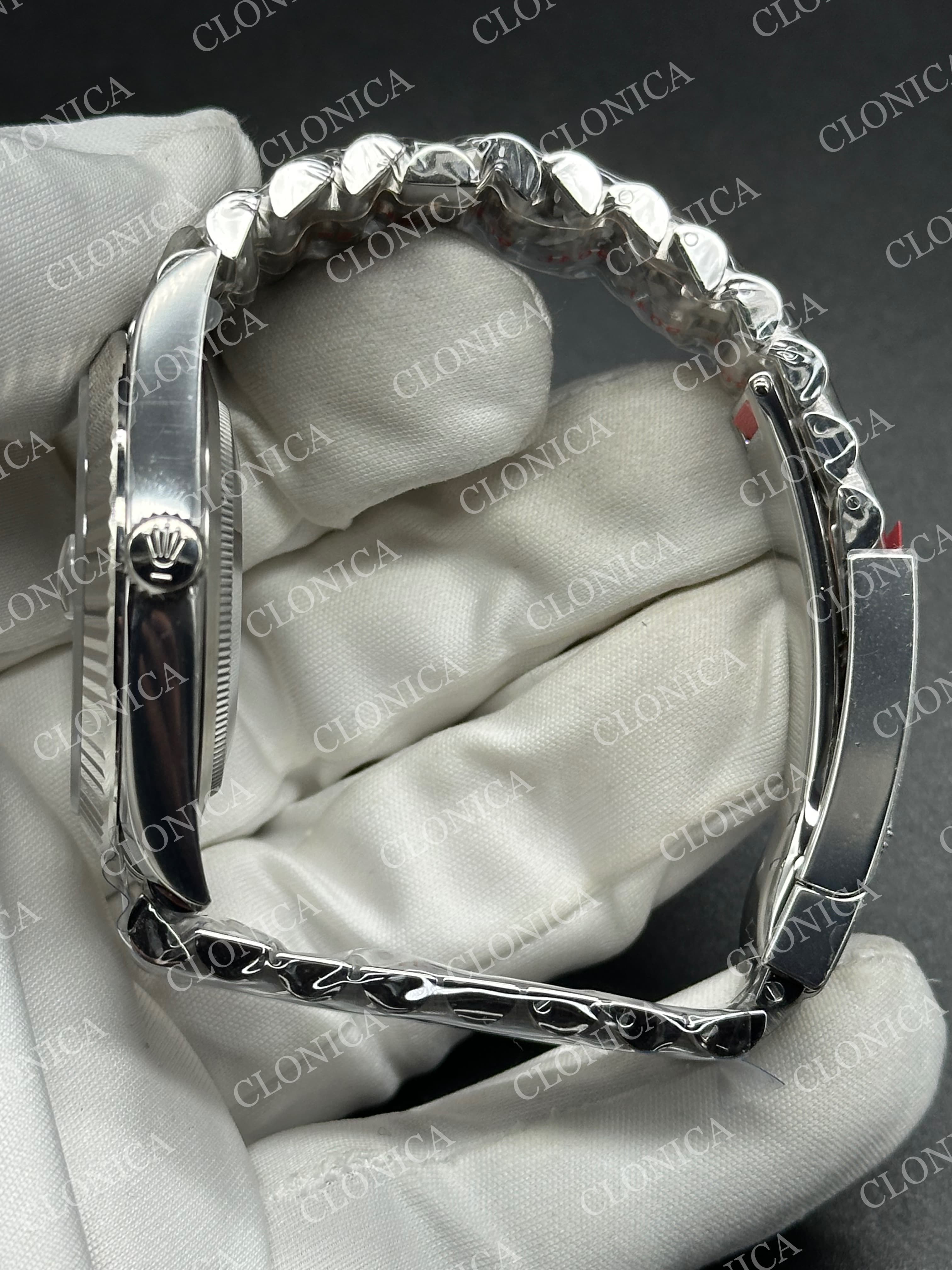 DATEJUST 41 126334 904L SS GRAY DIAL GREEN ROMAN MARKER ON JUBILEE BRACELET DD3235 — view 4