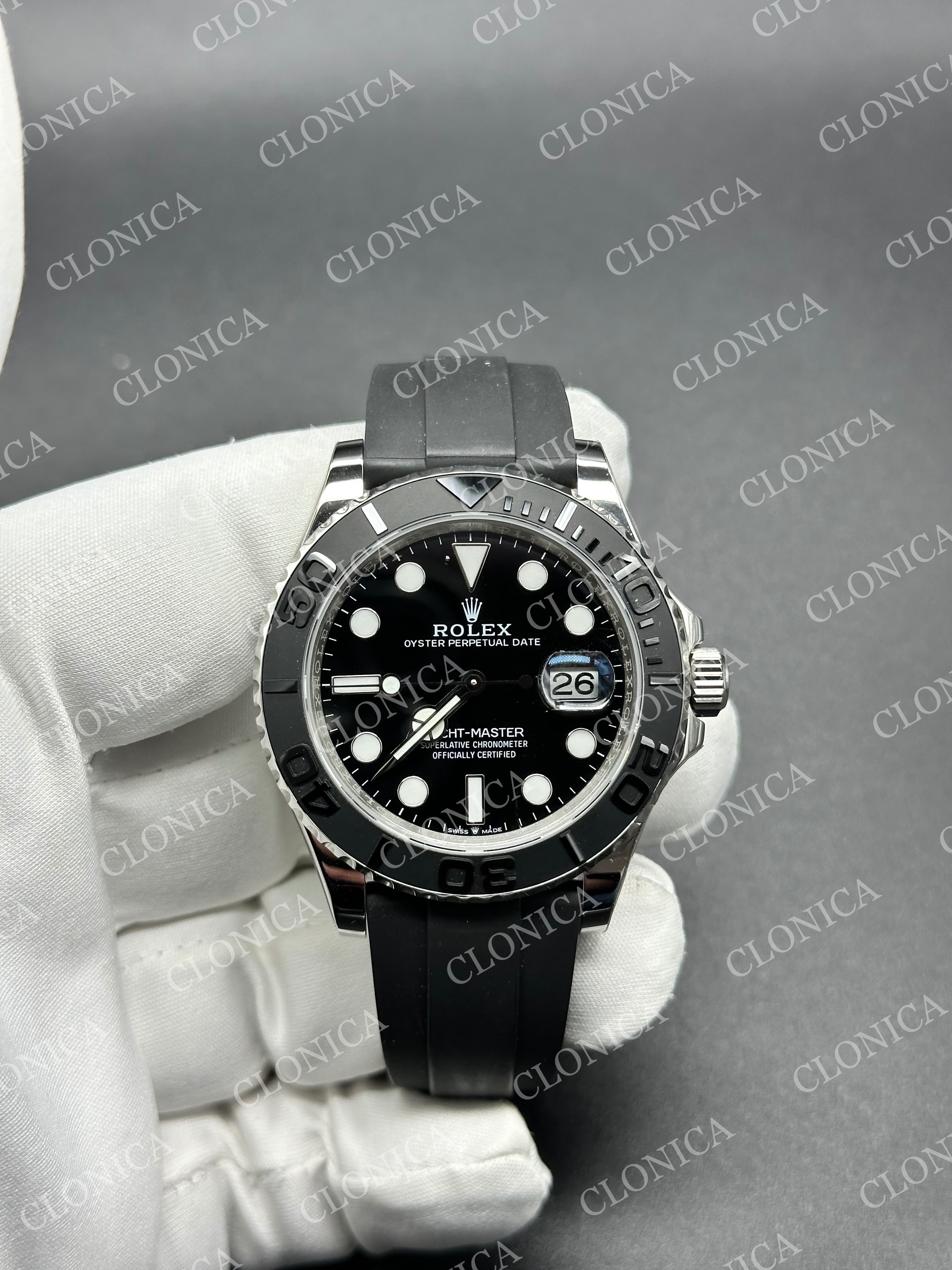 YACHT-MASTER 42MM 226659 1:1 BLACK DIAL ON BLACK RUBBER STRAP DD3235 — view 1