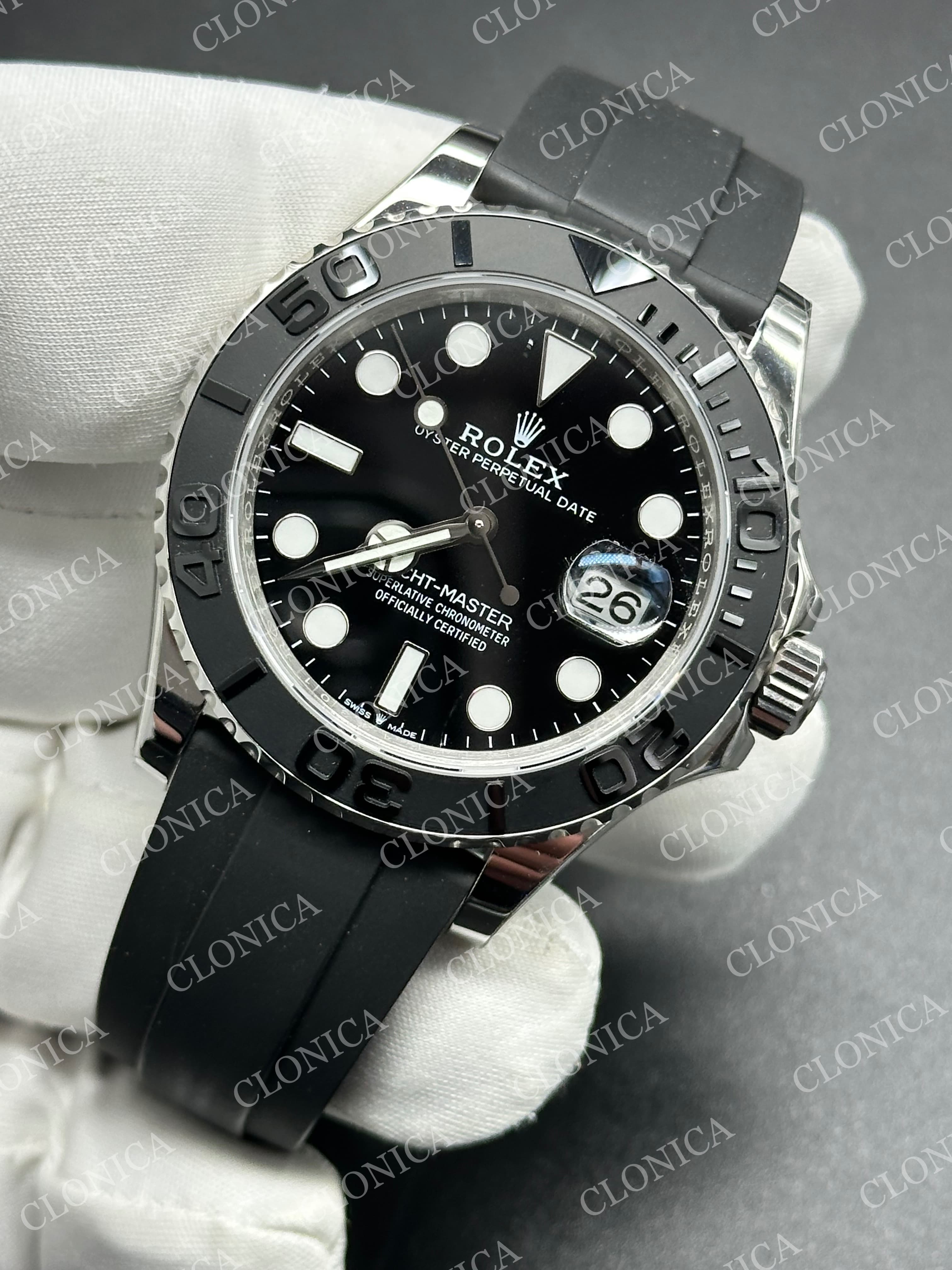 YACHT-MASTER 42MM 226659 1:1 BLACK DIAL ON BLACK RUBBER STRAP DD3235 — view 3