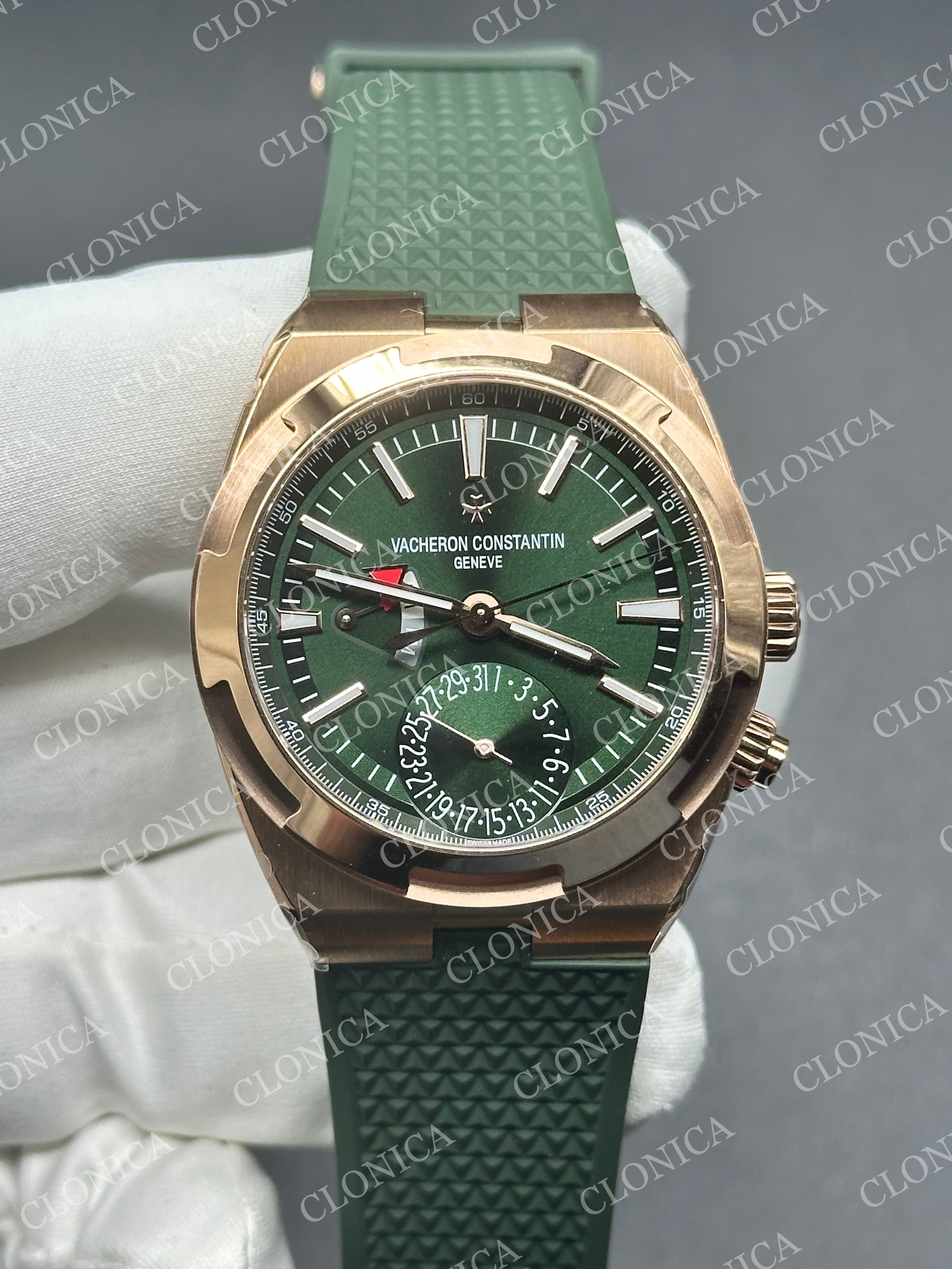 OVERSEAS 7920 RG V2 1:1 BEST EDITION GREEN DIAL ON RG BRACELET SUPER CLONE A5100